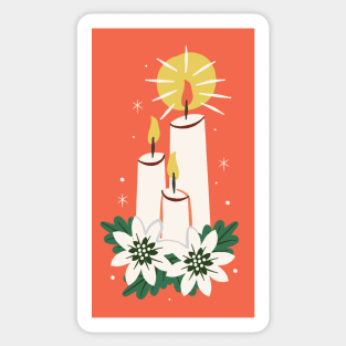 Vintage Christmas Candles Sticker